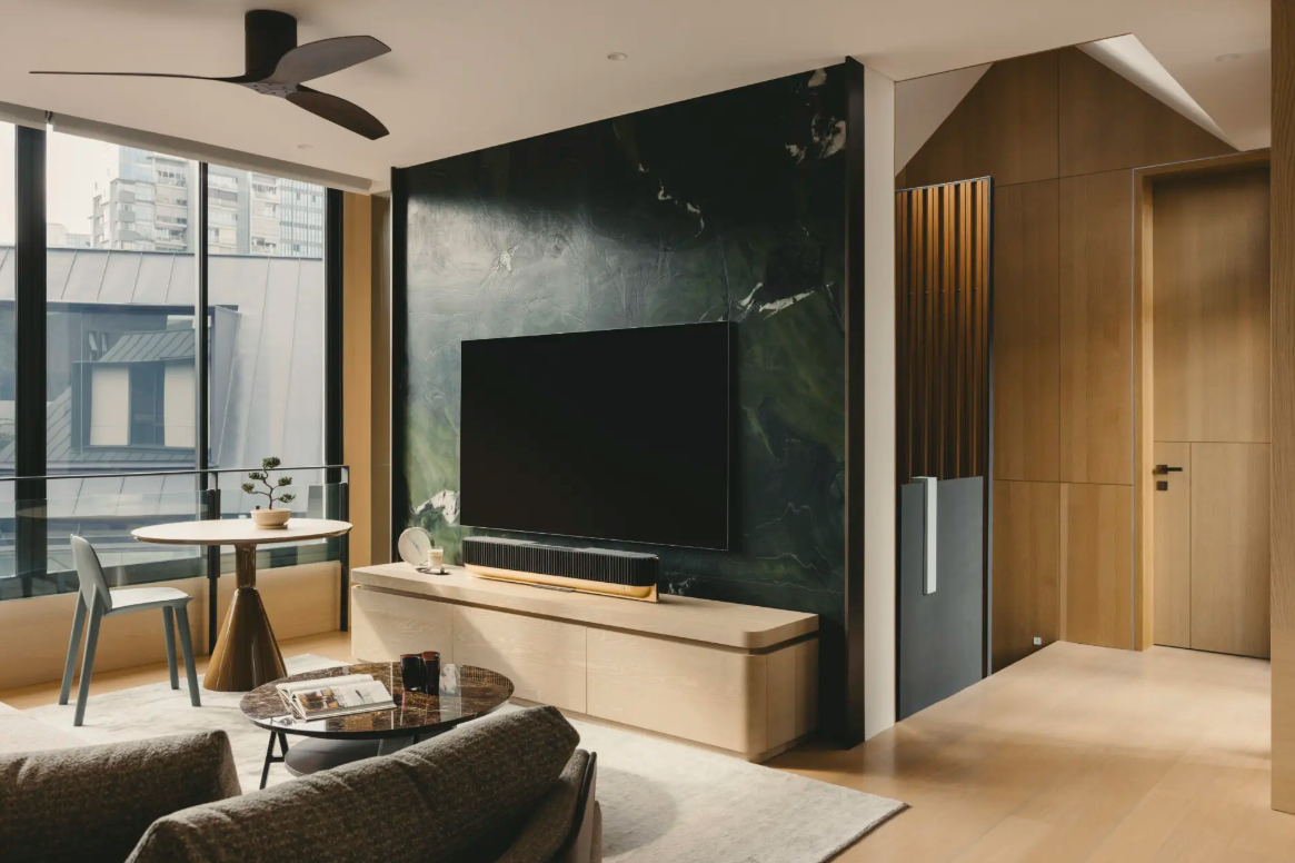 Custom timber veneer paneling and wardrobe project by TD Furniture